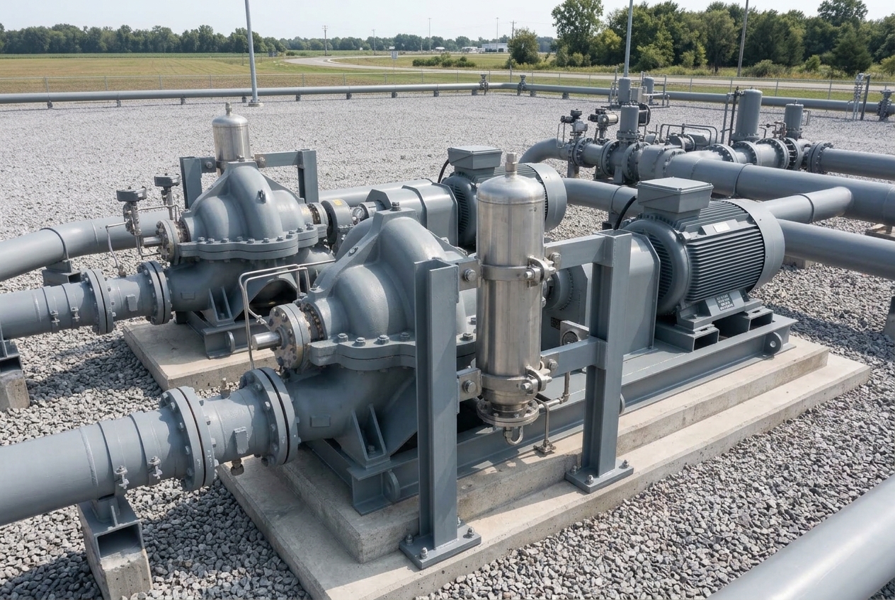 Midstream NGL pump station piping and equipment